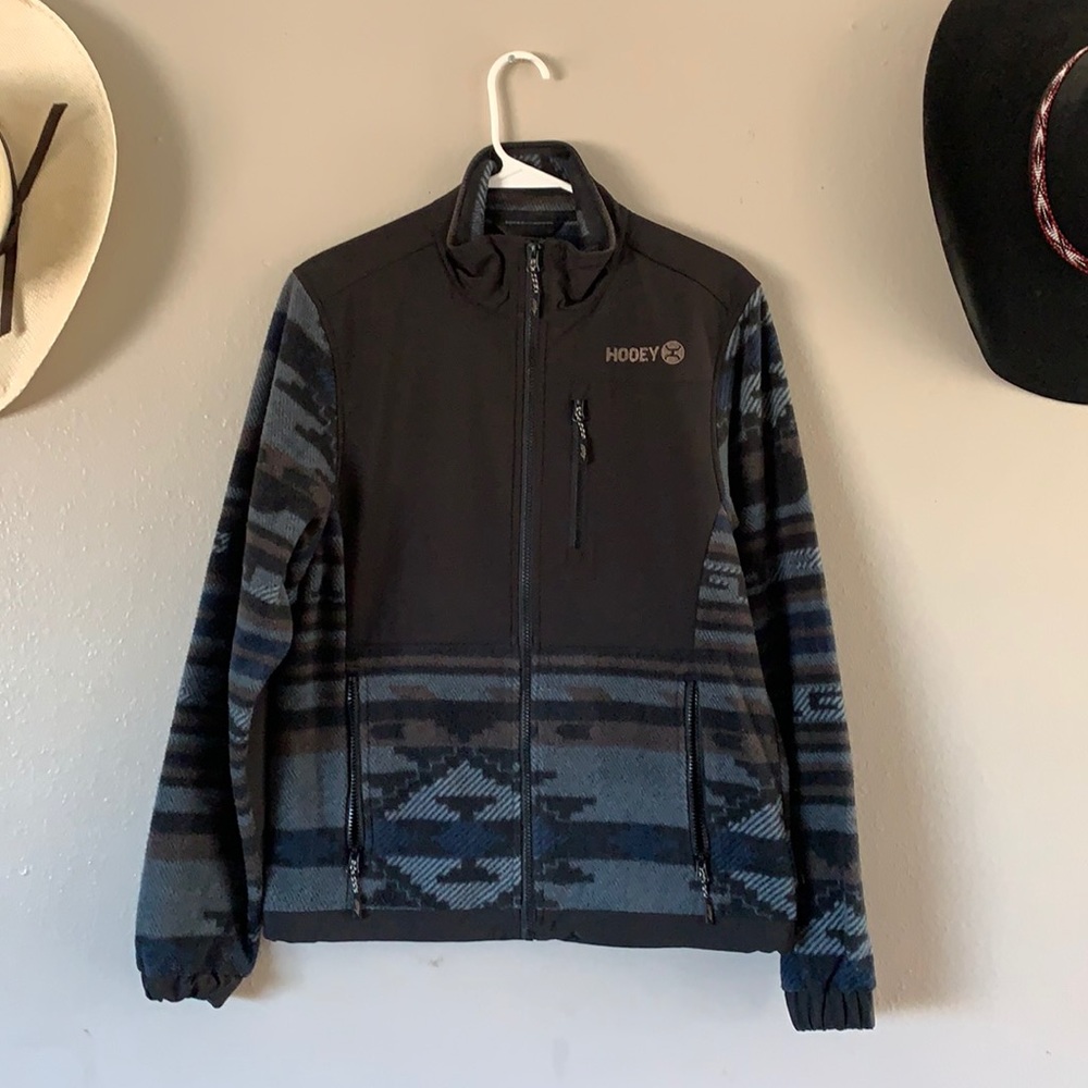 Hooey Tech Jacket - Black/Aztec Full Zip